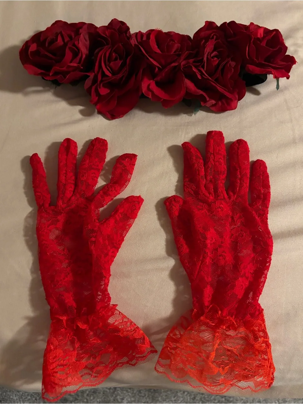 Taylor Swift I Bet You Think About Me Inspired Lace gloves and flower crown